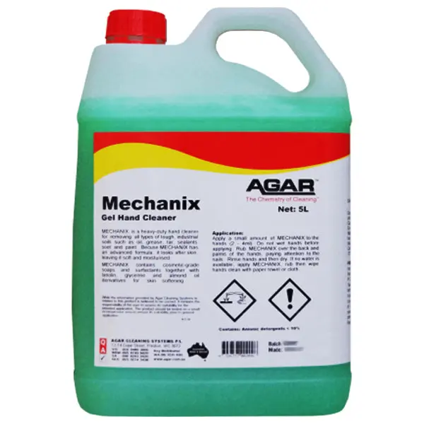 Agar Mechanix 5Lt Gel Workshop Hand Cleaner