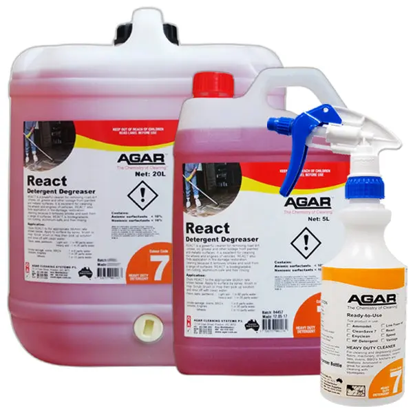 Agar React Degreaser for Smoke or Fire Restoration and Road Dirt