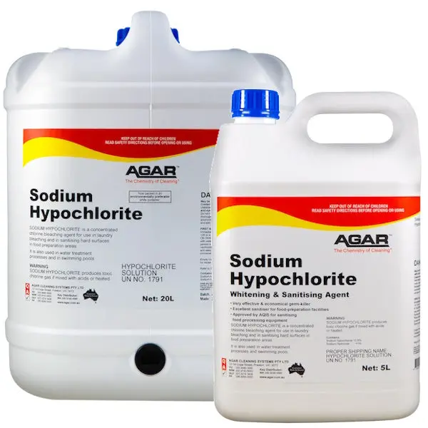 Agar Sodium Hypochlorite 12.5% Chlorine