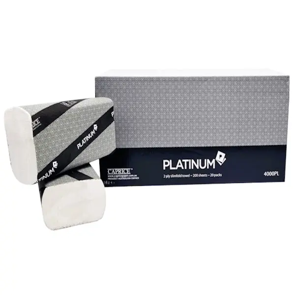 Caprice Platinum 2 Ply Slimfold Towel 23cm x 23cm | 4000 Sheets