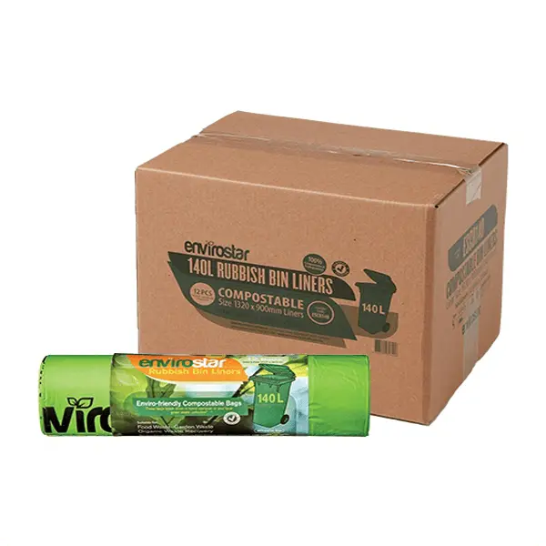 Envirostar 140Lt Compostable Bin Liner 23um | 144 Bags