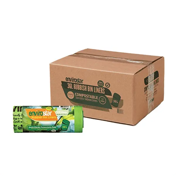 Envirostar 36Lt Compostable Bin Liner 18um | 500 Bags