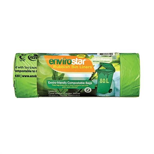 Envirostar 80Lt EHD Compostable Bin Liner 43um | 100 Bags - Image 2