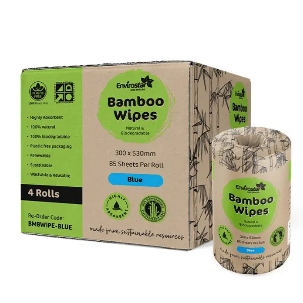 Envirostar Bamboo Wipes 85 Sheets/Roll Blue
