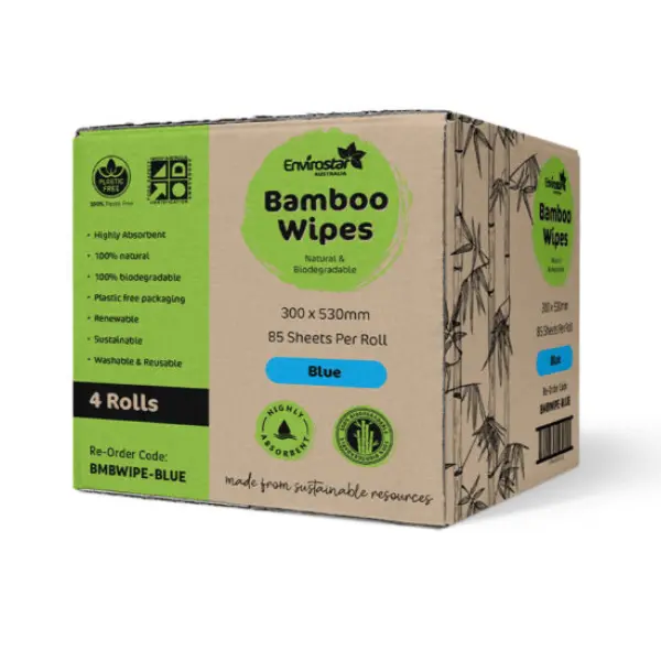 Envirostar Bamboo Wipes 85 Sheets/Roll Blue - Image 3