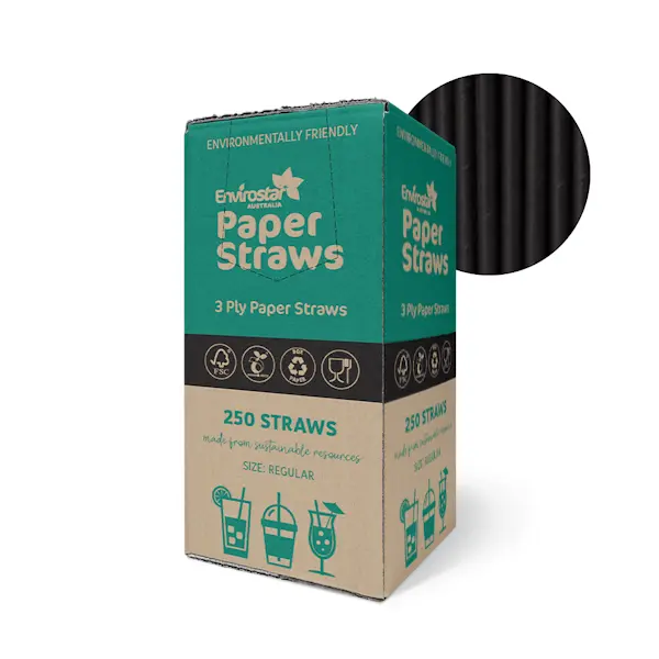 Envirostar Paper Straws Premium 3 Ply Black - Image 9