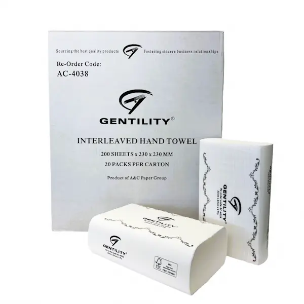 Gentility Slimline Interleaved Hand Towel Quilted 23cm x 23cm | 4000 Sheets