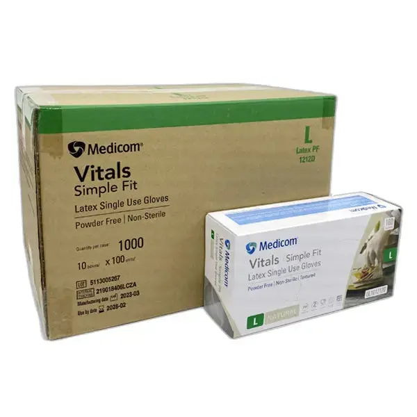 Medicom Vitals Latex Disposable Gloves | Clear and Powder Free - Image 6