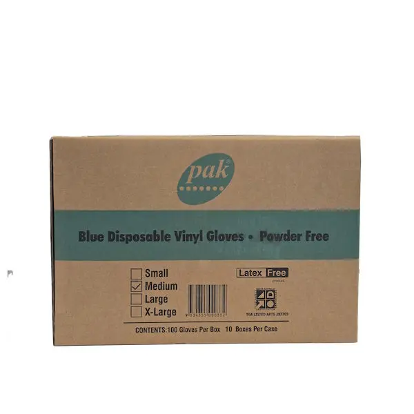 PAK Vinyl Blue Gloves Powder Free - Image 3
