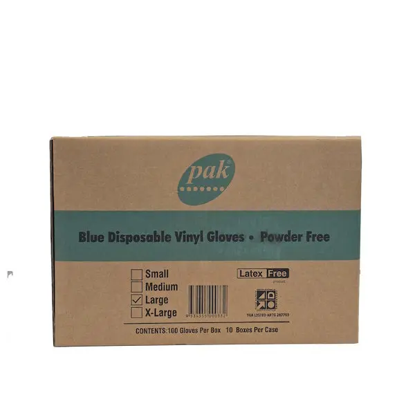PAK Vinyl Blue Gloves Powder Free - Image 4