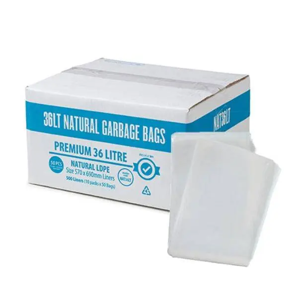 Premium Clear 36Lt Rubbish Bin Liners | 500 Bags