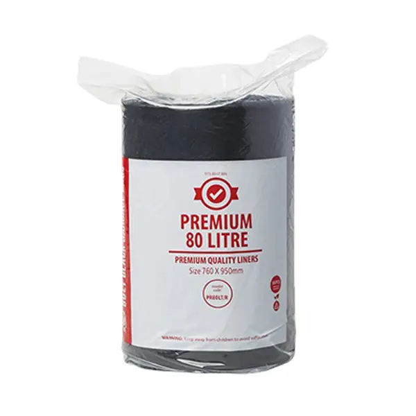 Premium Heavy Duty 80Lt Black Bin Liners in a Roll | 250 Bags - Image 2