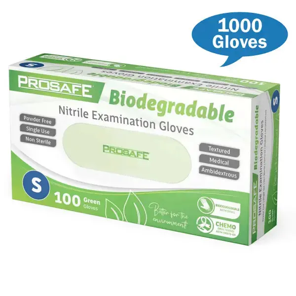 Prosafe Green Nitrile Biodegradable Examination Gloves - Image 3