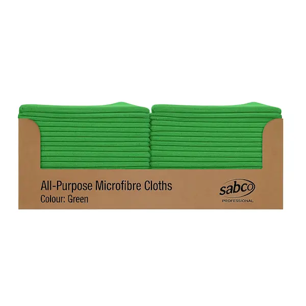 Sabco All Purpose Microfibre Cloth | Blue Red Green Yellow [50 Cloths Box]