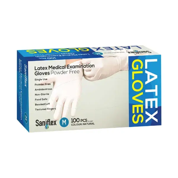 Saniflex Latex Medical Examination Disposable Gloves Powder Free - Image 3