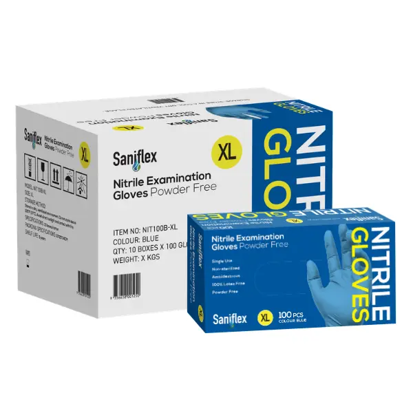 Saniflex Nitrile Disposable Gloves Blue and Powder Free - Image 10