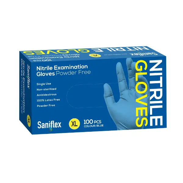 Saniflex Nitrile Disposable Gloves Blue and Powder Free - Image 5