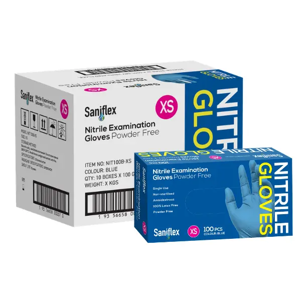 Saniflex Nitrile Disposable Gloves Blue and Powder Free - Image 6