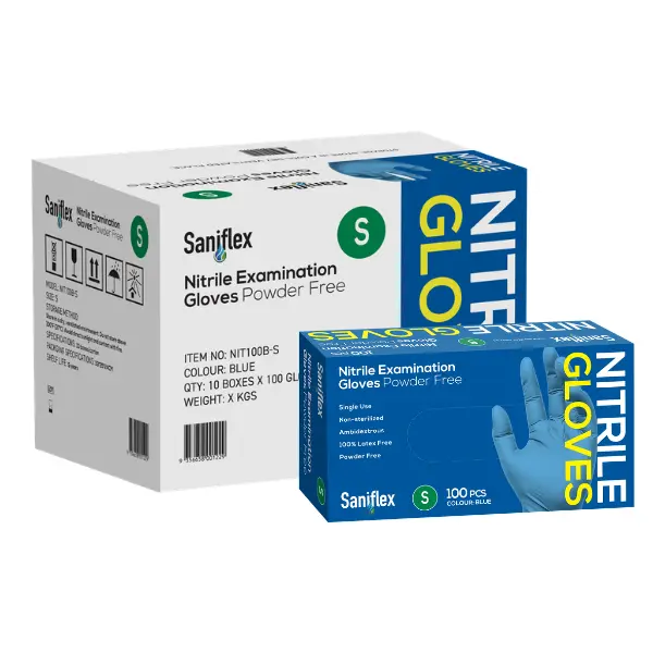Saniflex Nitrile Disposable Gloves Blue and Powder Free - Image 7