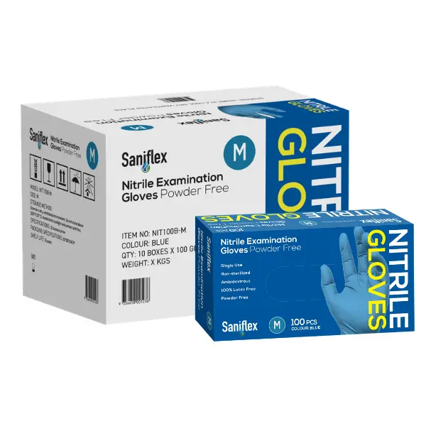 Saniflex Nitrile Disposable Gloves Blue and Powder Free - Image 8