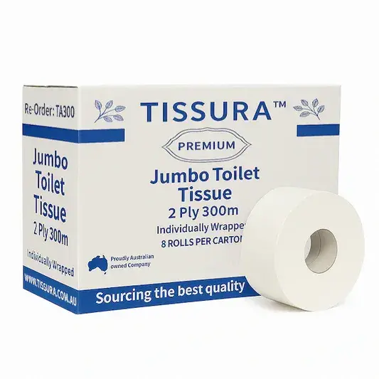 Tissura Premium Jumbo Toilet Paper 2Ply | 8 X 300m Long