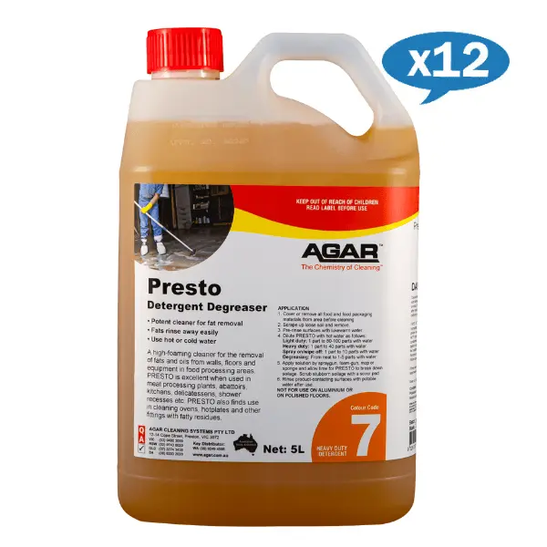 Wholesale Agar Presto Kitchen Degreaser Detergent 60Lt