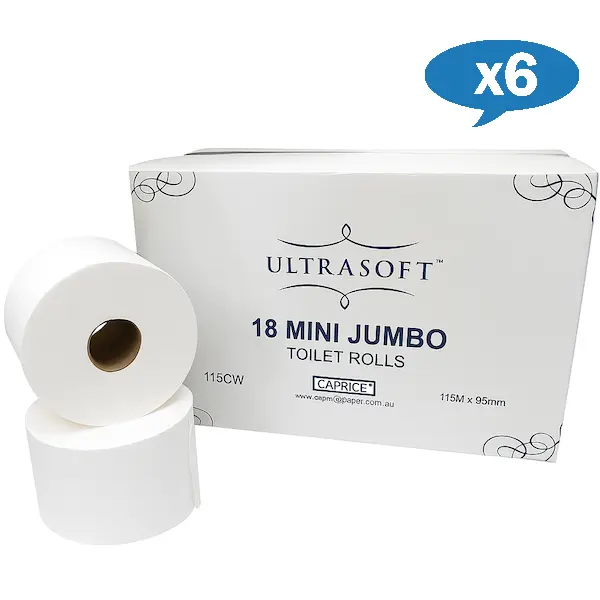 Wholesale Caprice Ultrasoft Mini Jumbo Toilet Paper Roll 18 x 115 metre